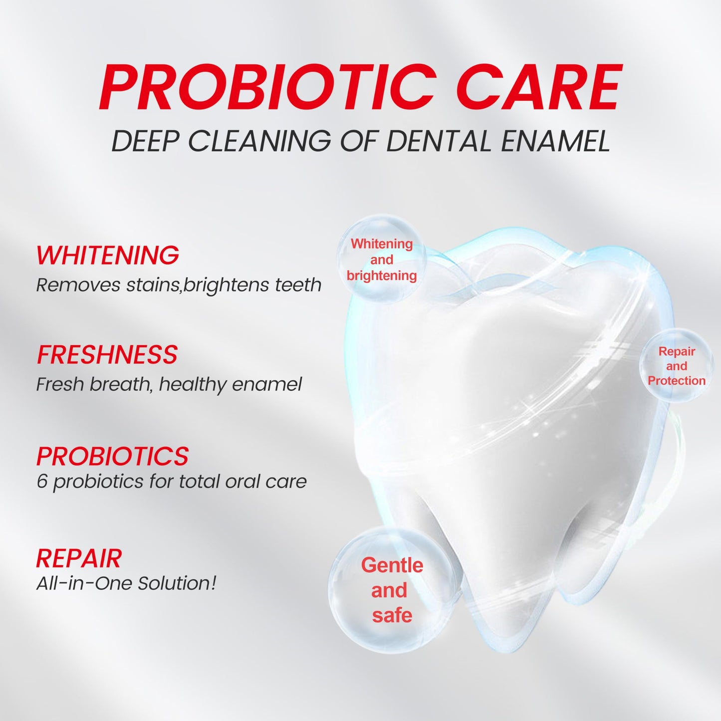 MSDRWIKEY SP-6 Probiotic Whitening Toothpaste – 6 Probiotics, Fluoride-Free