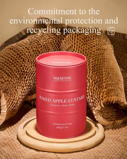 M&SENSE Baked Apple Scented Candles – Natural Soy Wax, 21.2oz, 120-Hour Burn