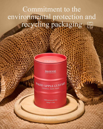 M&SENSE Baked Apple Scented Candle - Natural Non-Toxic Aromatherapy, 11.3oz, 70 Hour Burn