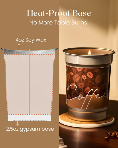 M&SENSE Hot Chocolate Scented Candles, Soy Wax 16.2oz – 100 Hours Long Lasting Clean Burn, Organic Cocoa Candles Non Toxic, Large Fall Seasonal Candle for Home, Holiday Aromatherapy Gifts for Women