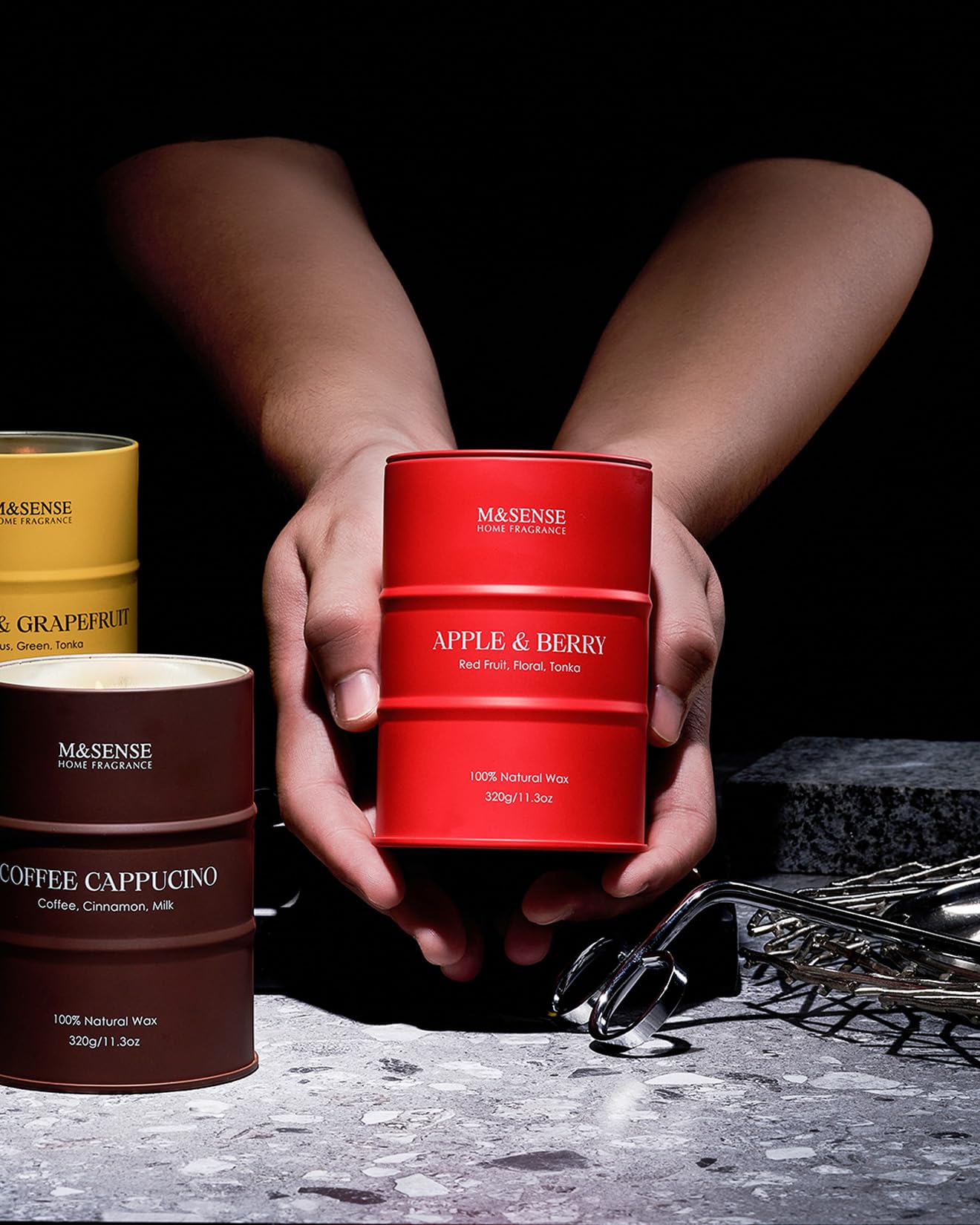 M&SENSE Coffee Cappucina Soy Wax Candle 11.3oz | 60-70h Burn Time