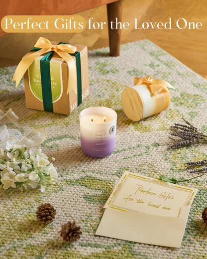 M&SENSE Eucalyptus Lavender Scented Candle – 14.1oz, 80-Hour Burn Time, MoodScentz Certified, Non-Toxic Soy Wax, Aromatherapy