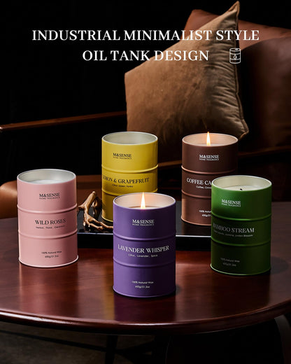M&SENSE Lavender Soy Candle | 11.6oz, 120h Burn Time, Aromatherapy Gift