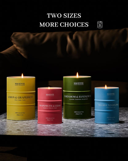 M&SENSE Lemon Candle Large - 21.2oz Soy Wax, 120h Burn Time