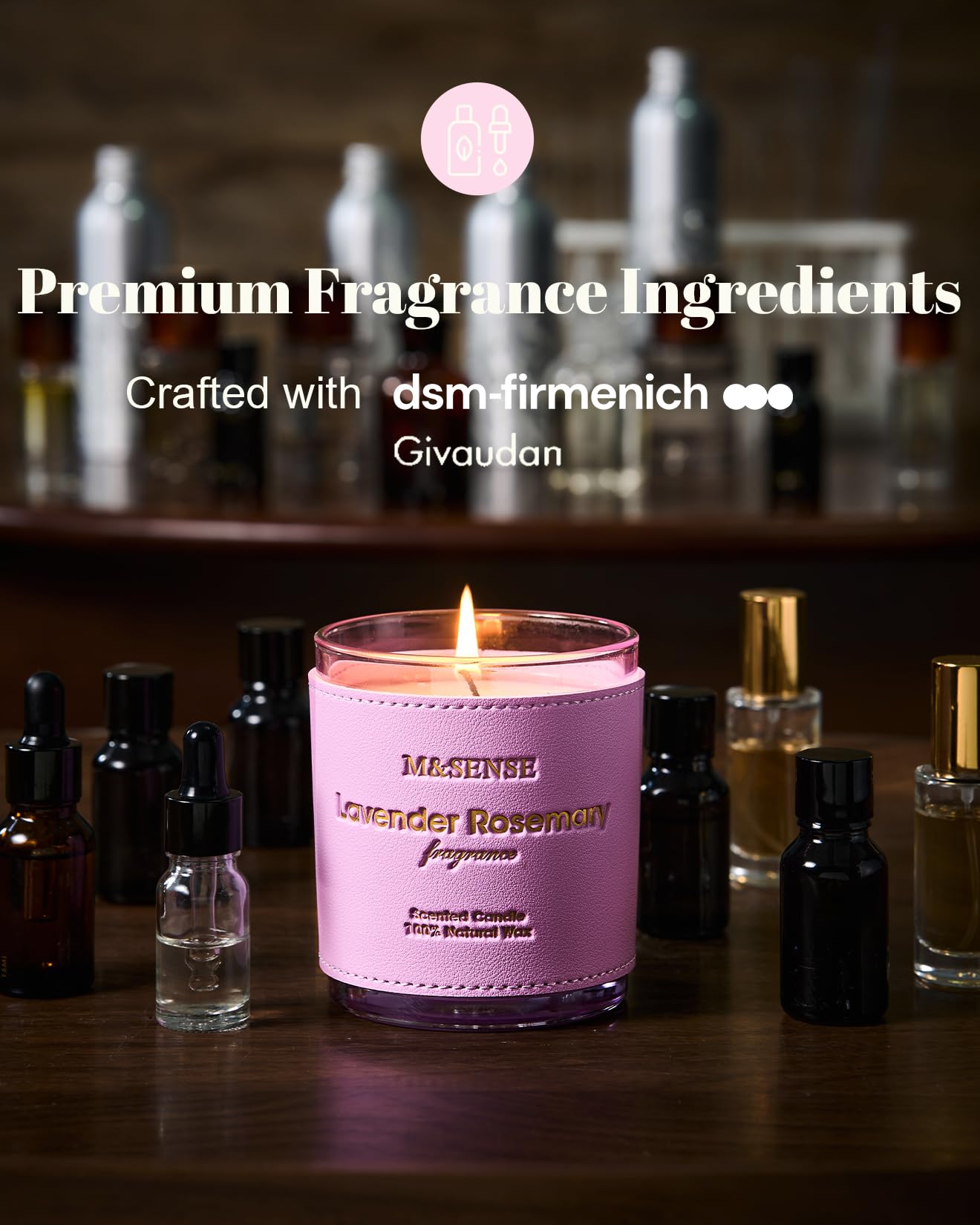 M&SENSE Sage Citrus Scented Vegan Soy Candle – 10oz, 42-Hour Burn Time | Luxury Home Fragrance