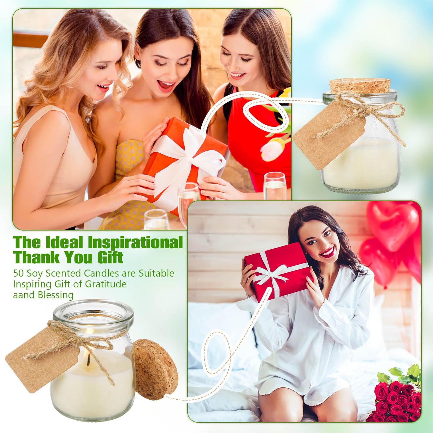 MTLEE 25 Pcs Jasmine Scented Wedding Jar Candles – DIY Favors & Bridesmaid Gifts