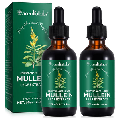 Mullein Drops for Lungs - 4 Fl Oz | Respiratory Support & Immune Health