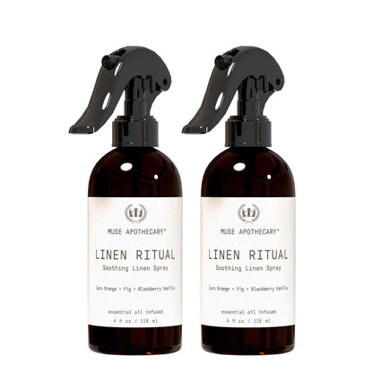 Muse Apothecary Linen Ritual Mist – Aromatherapy Linen Spray (4 oz, 2 Pack) Cara Orange + Fig + Blackberry Vanilla