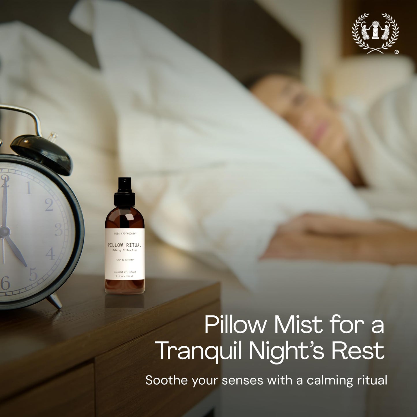 Muse Apothecary Pillow Ritual - Aromatic Pillow Mist (4 oz) Bergamot, French Lavender & Sandalwood