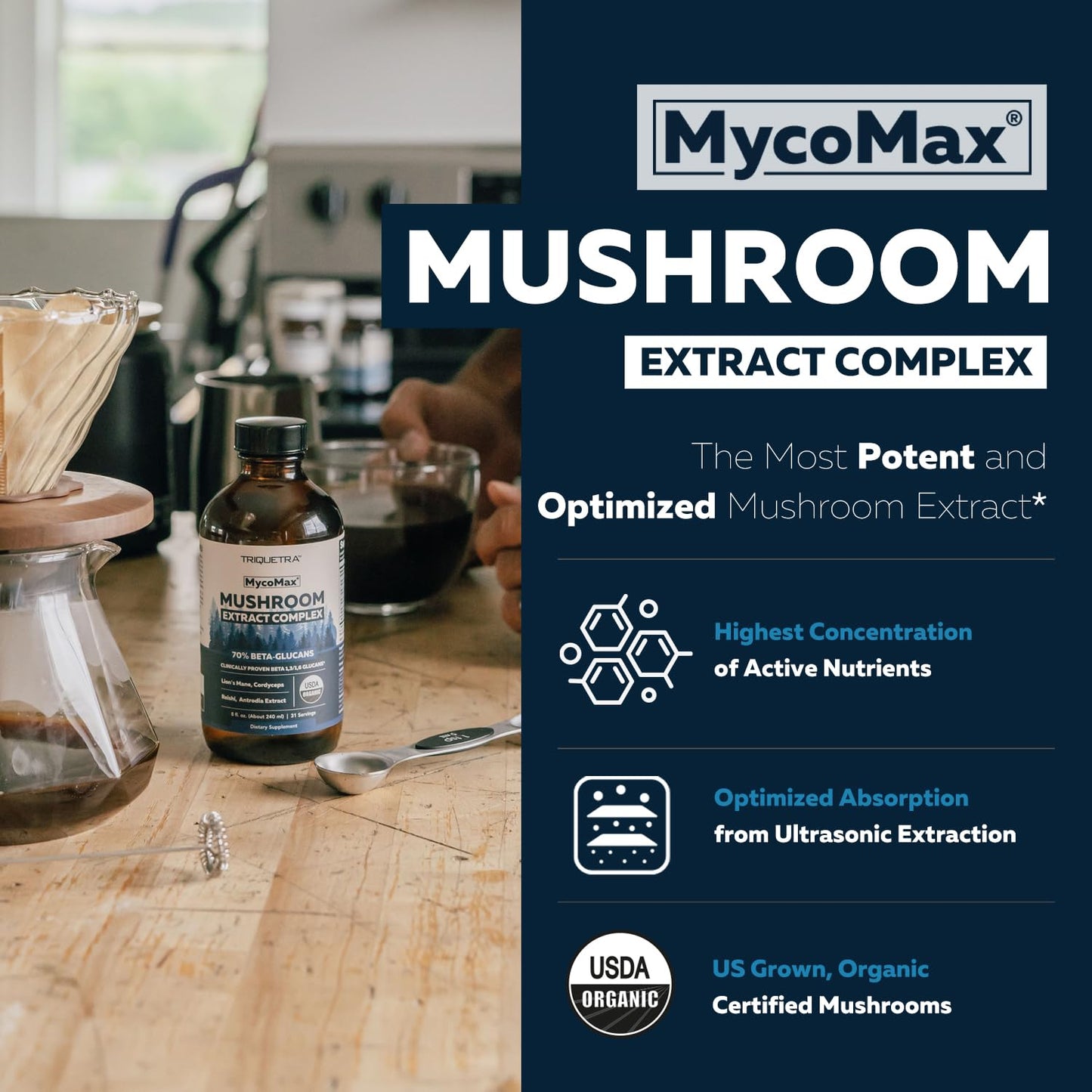 MycoMax Mushroom Complex – 70% Beta Glucans, US Grown