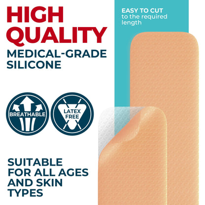 MYHELP Medical Grade Silicone Scar Sheets – 6pk (5.7”x1.6”) for Surgical, C-Section & Keloid Scars