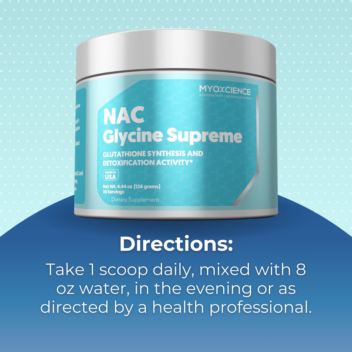 MYOXCIENCE NAC Glycine Supreme – NAC + Glycine + Taurine (Natural Peach & Pineapple) 30 Servings
