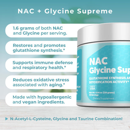 MYOXCIENCE NAC Glycine Supreme – NAC + Glycine + Taurine (Natural Peach & Pineapple) 30 Servings