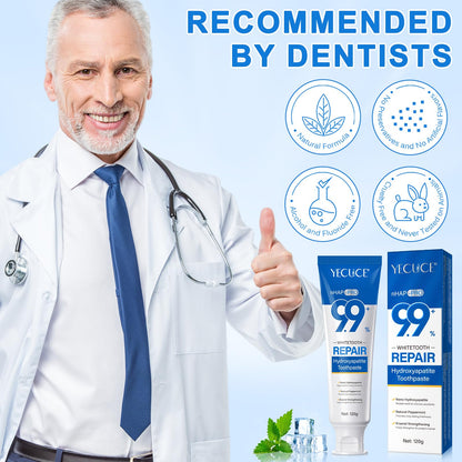 9.9% Nano Hydroxyapatite Toothpaste – Fluoride Free Enamel Repair, Natural Peppermint, 120g