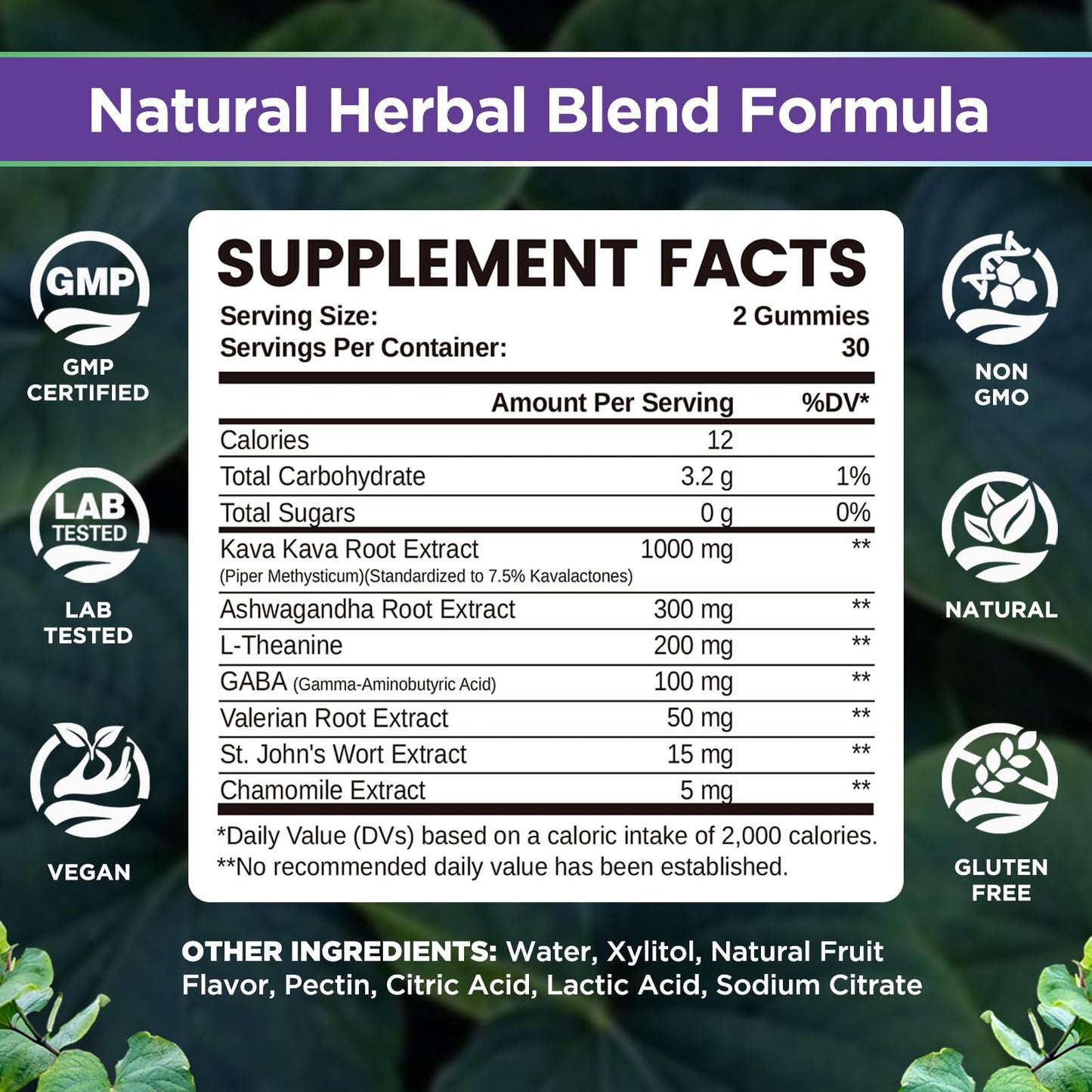 NATISLAND Kava Gummies – 7-in-1 Stress Relief, Sugar-Free & Vegan (2-pack)