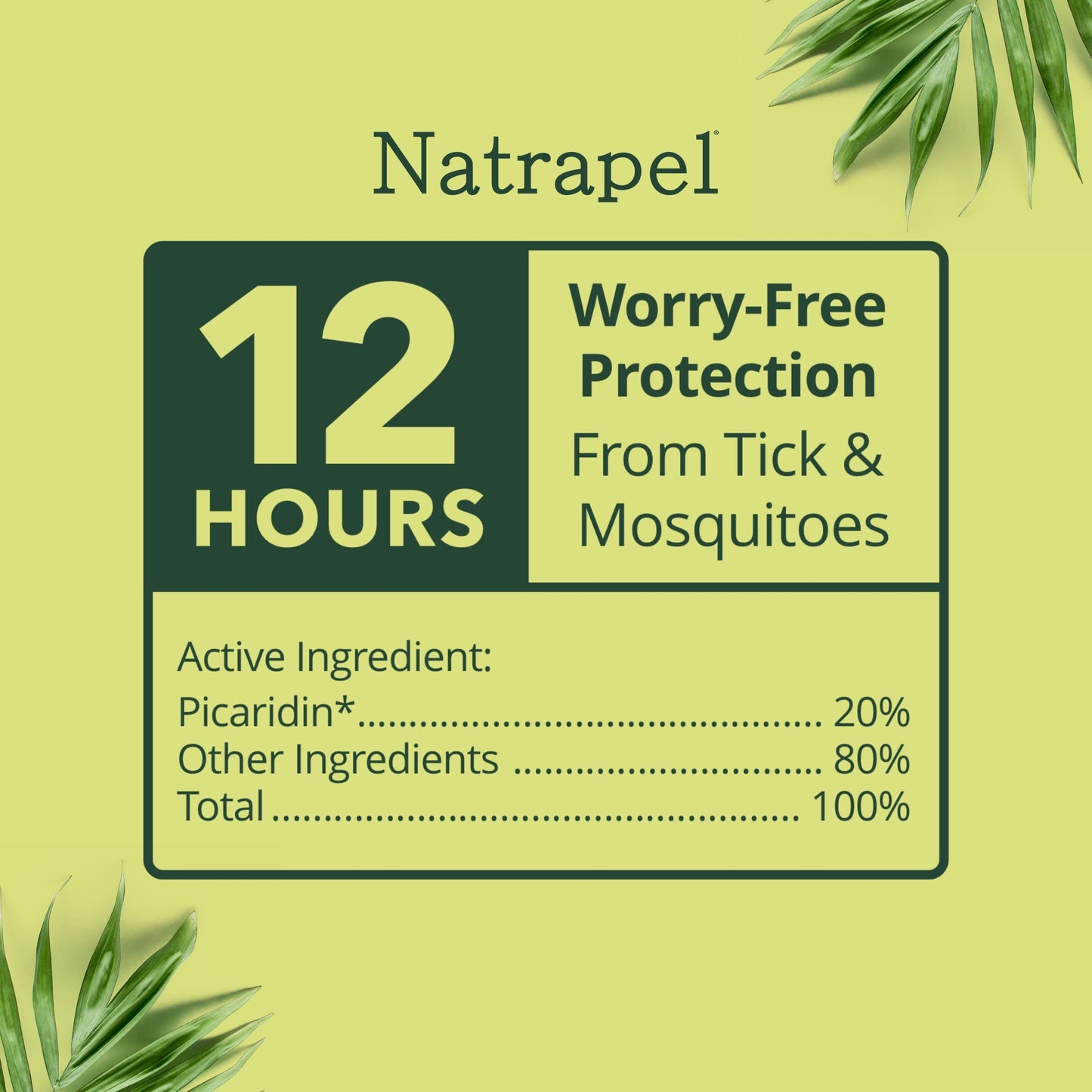 Natrapel Tick & Insect Repellent – 20% Picaridin, Up to 12 Hours Protection, 3-Pack (3.4 fl oz)