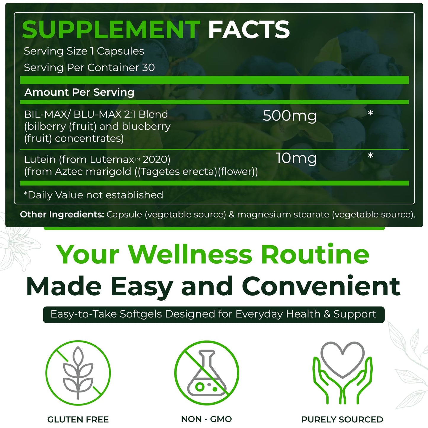 Natural Nutra Ultimate Eye Health - Bilberry & Blueberry Extract (30 Caps, Pack of 2) | Vegan, Non-GMO