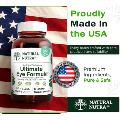 Natural Nutra Ultimate Eye Health - Bilberry & Blueberry Extract (30 Caps, Pack of 2) | Vegan, Non-GMO