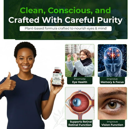 Natural Nutra Eye Health Supplement - Bilberry & Blueberry for Day & Night Vision, Vegan & Non-GMO