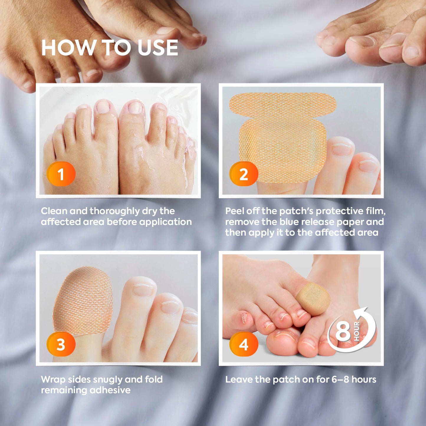 Natural Vine Fungal Nail Patches – Extra-Strength 1% Tolnaftate, Overnight Renewal (32 Patches x 2)