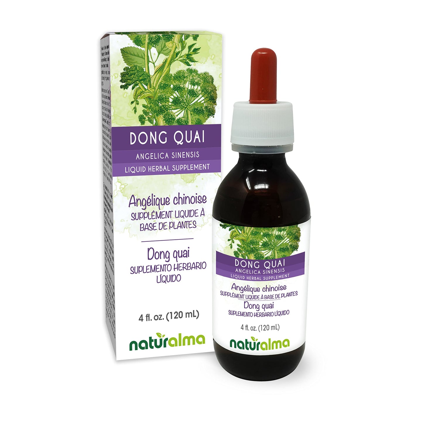 Naturalma Dong Quai Alcohol-Free Tincture (Angelica sinensis) 4 fl oz | Vegan Herbal Supplement