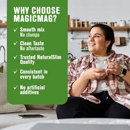NaturalSlim MagicMag Magnesium Citrate Powder – Stress, Sleep & Heart Health Support | Honey Chamomile Drink Mix 8oz (Solo)