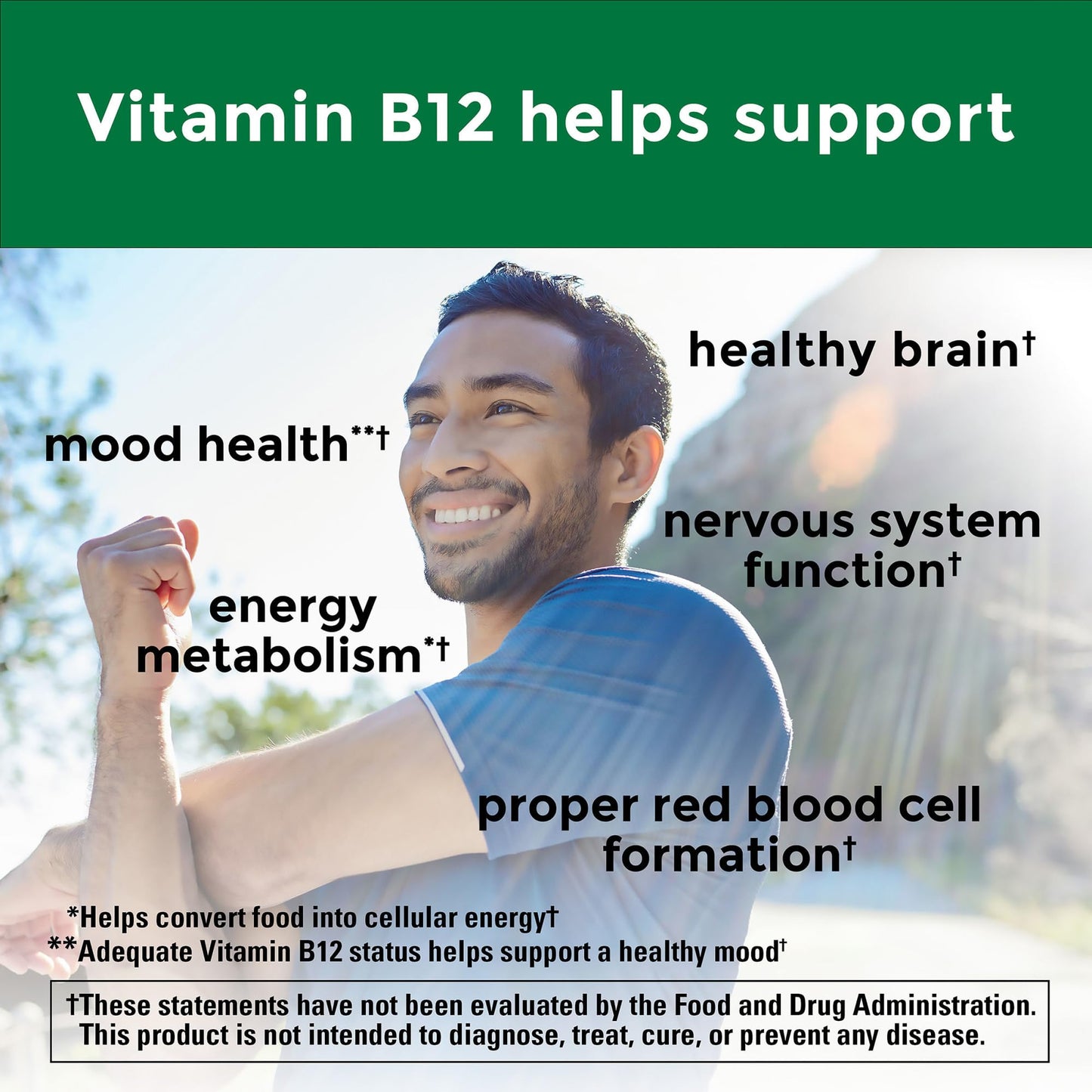 Nature Made Vitamin B12 1000 mcg Sublingual – 50-Count, Sugar Free