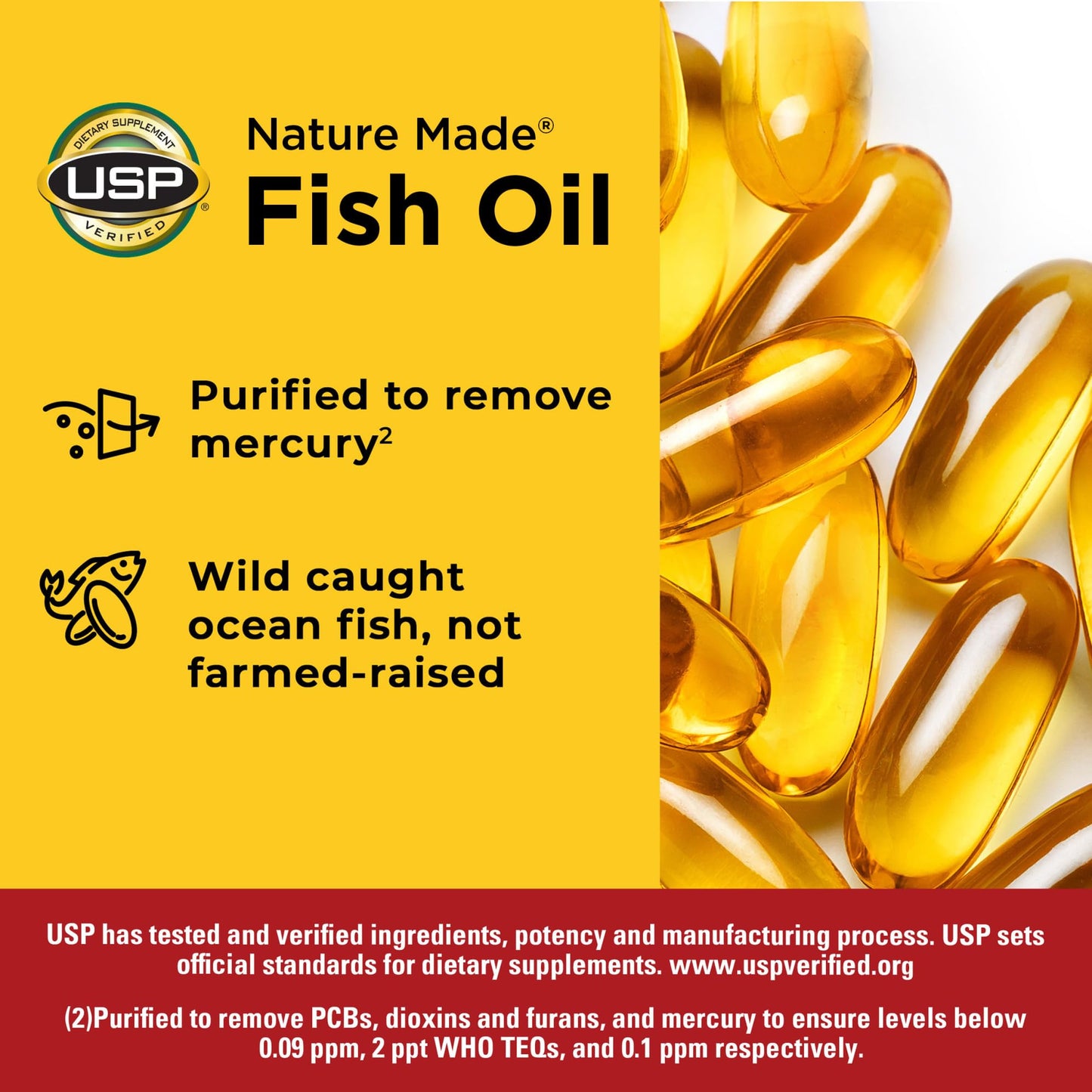 Nature Made Fish Oil 1200 mg Softgels – Omega-3 for Heart Health, 150-Count (75-Day Supply)
