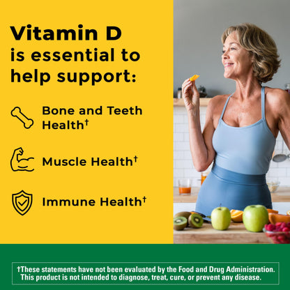 Nature Made Vitamin D3 2000 IU Softgels — Immune, Bone & Muscle Support | 250 Softgels