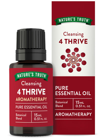 Nature's Truth 4 Thrive Essential Oil | 15 mL | with Eucalyptus, Rosemary, Lemon, and Clove Oils | for Aromatherapy | Pure Plant Based, Non-GMO & Gluten Free