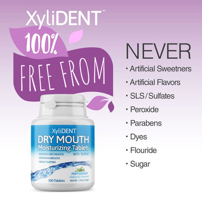 Nature's Stance XyliDENT Dry Mouth Tablets – Stimulate Saliva & Fresh Breath (Peppermint)
