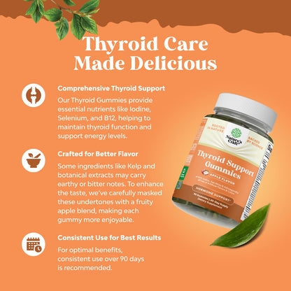 Natures Craft Vegan Thyroid Gummies with Sea Moss | Thyroid Support for Men & Women