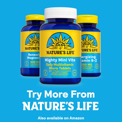 Nature's Life Magnesium 500 mg – Citrate, Malate, Oxide + Vitamin B6 | 100 Servings