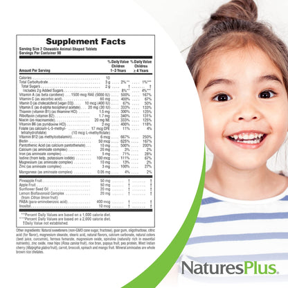 Natures Plus Animal Parade Children's Multivitamin - Watermelon, 180 Animal-Shaped Chewables (90 Servings) | Vegan & Gluten Free