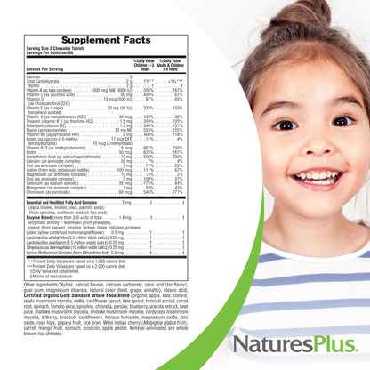 Nature's Plus Animal Parade Gold Children's Multivitamin – 120 Chewables, Cherry/Orange/Grape (Vegetarian, Gluten Free)