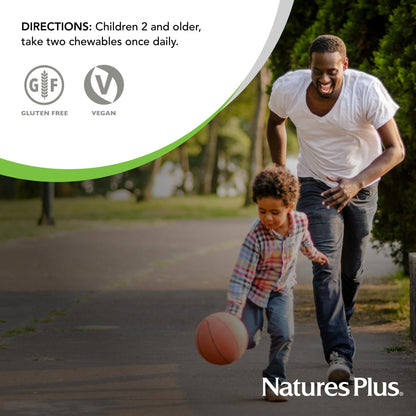 Natures Plus Animal Parade Kids Multivitamin - 90 Animal-Shaped Chewables (45 Servings) | Vegan & Gluten Free