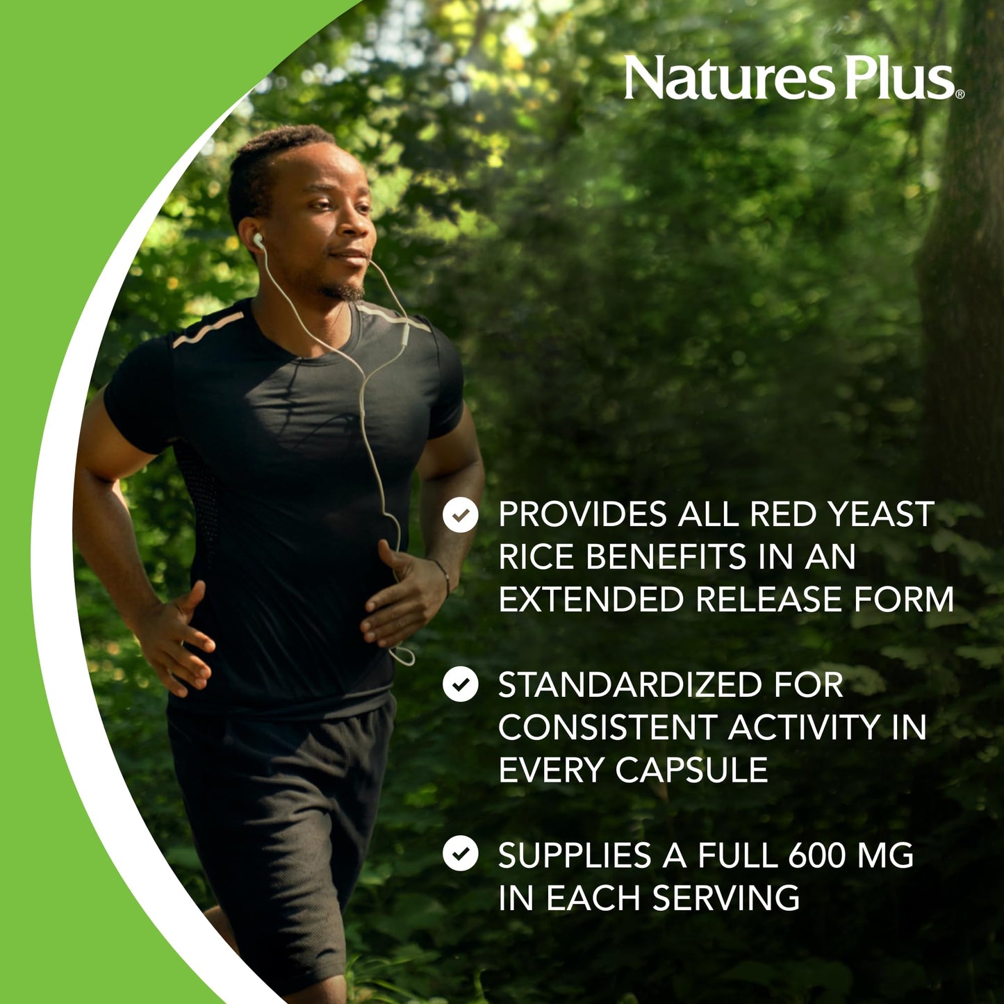 Natures Plus Herbal Actives Red Yeast Rice - 600mg Extended Release, 30 Vegan Tablets - Vegetarian, Gluten-Free