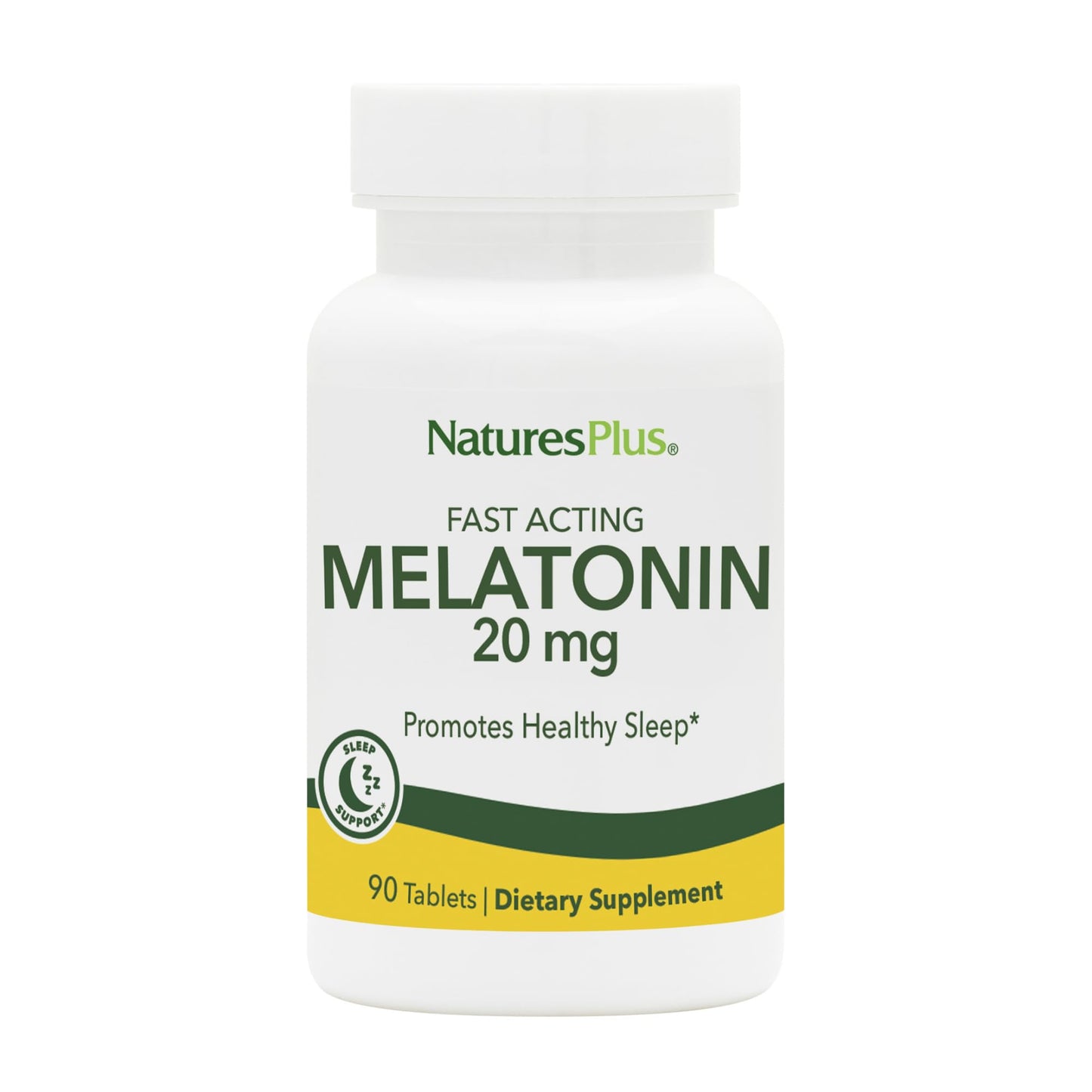 Natures Plus Melatonin 20 mg – 90 Fast-Acting Tablets | Vegan, Gluten Free