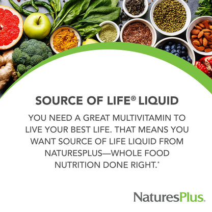 Natures Plus Source of Life Liquid Tropical Fruit – 8 fl oz | Multivitamin & Mineral (Gluten Free, Vegetarian)