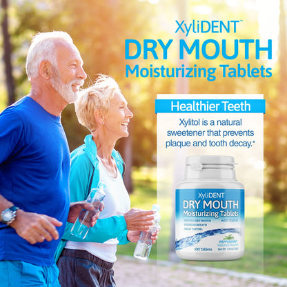 Nature's Stance XyliDENT Xylitol Tablets – Dry Mouth Relief, Fresh Breath, Peppermint, 100 Count per Pack, Pack of 2