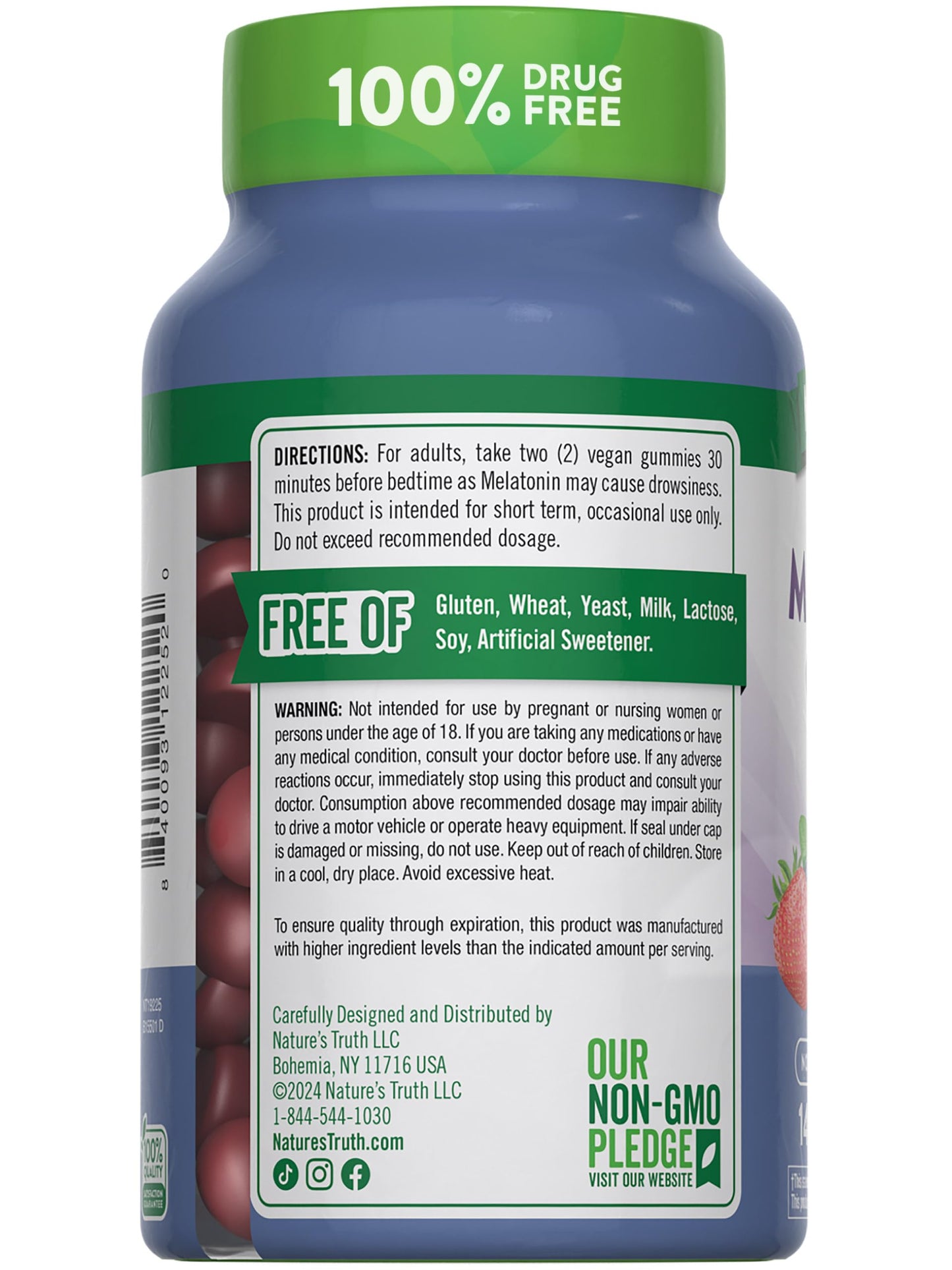 Nature's Truth Melatonin Gummies - 10 mg, Berry (140 Count) – Vegan, Non-GMO & Gluten Free
