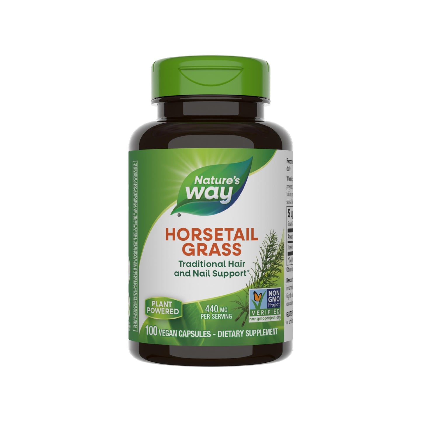 Nature's Way Horsetail Grass – 440 mg, Hair & Nail Support, 100 Vegan Capsules