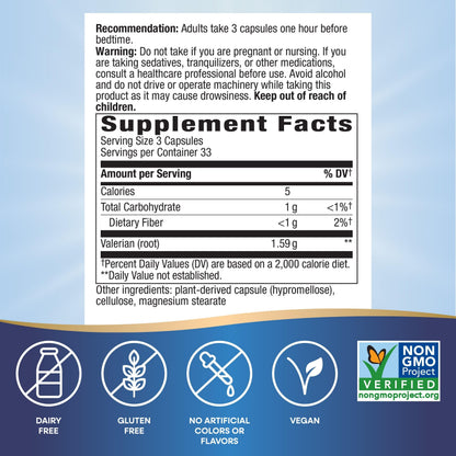 Nature's Way Valerian Root - Traditional Sleep Support* | Non-GMO, Gluten Free, Vegan | 100 Capsules (Packaging May Vary)
