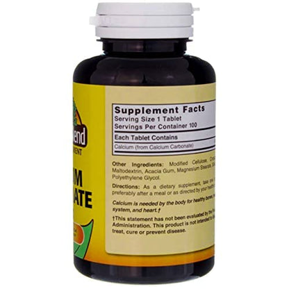 Nature's Blend Pure Calcium Carbonate 600 mg - 100 Tabs (1684) | Gluten Free