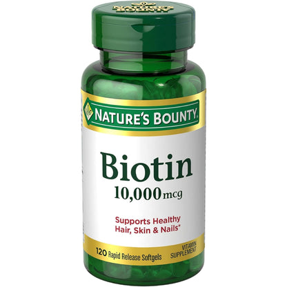 Nature's Bounty Biotin 10,000 mcg Ultra Strength – 4-Pack, 120 Softgels