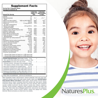Natures Plus Animal Parade Source of Life Gold Children's Multivitamin - Cherry, Orange & Grape, 60 Chewables, Vegetarian & Gluten-Free