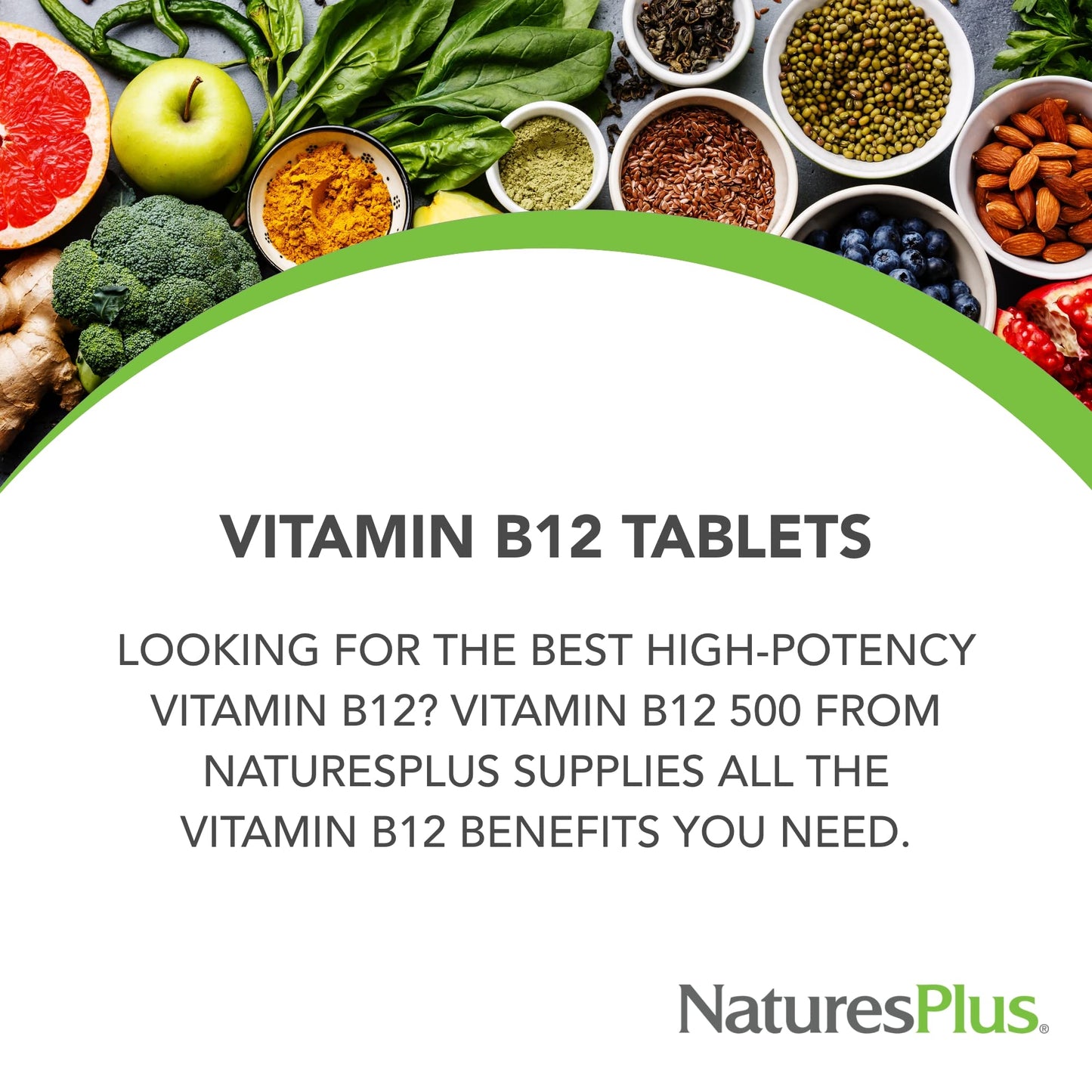 Nature's Plus Vitamin B12 (Methylcobalamin) 500 mcg – 90 Vegetarian Tablets | Red Blood Cell Support, Energy Booster, Gluten-Free