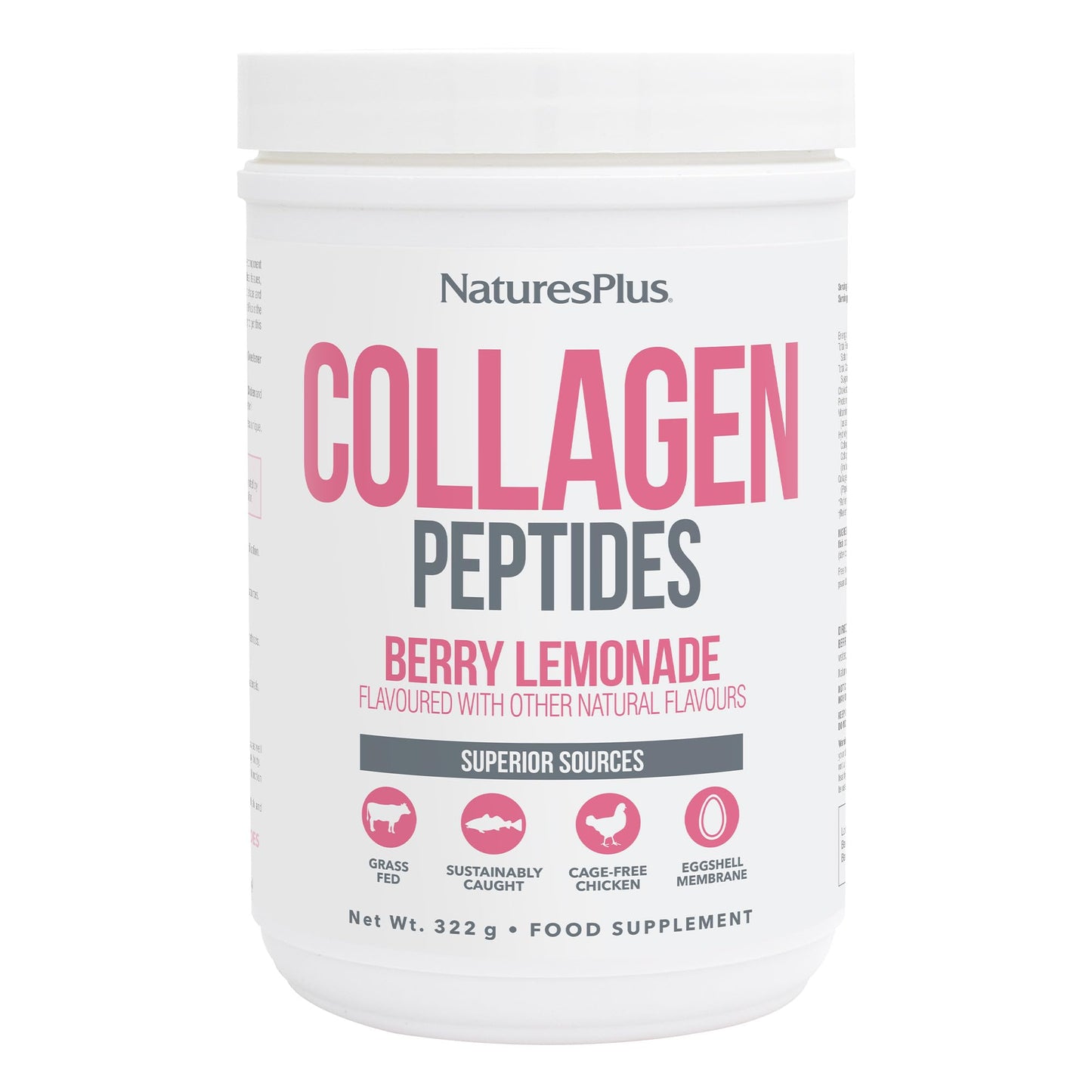 Natures Plus Collagen Peptides Berry Lemonade (0.8 lb) – Hair, Skin & Nails
