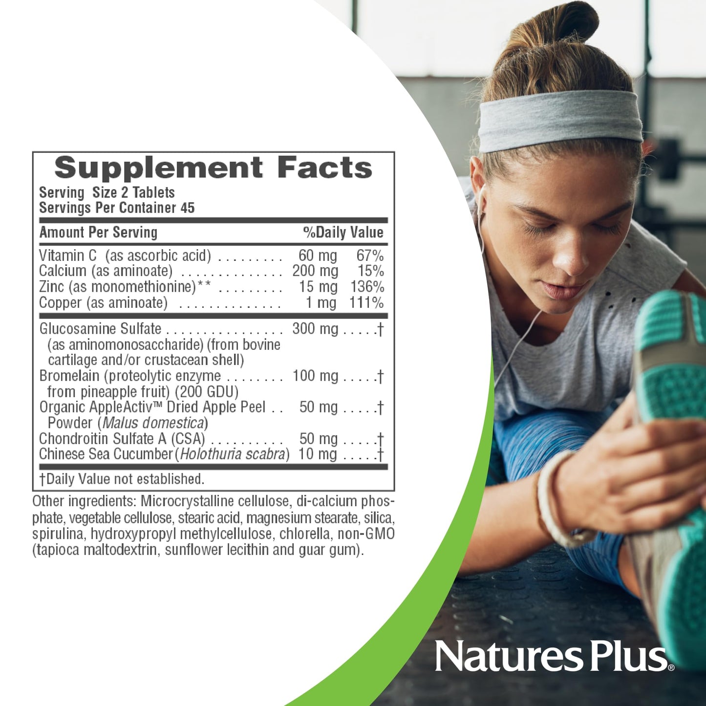 Natures Plus Connect-All - 300 mg Glucosamine Sulfate, 90 Tablets - Gluten-Free - 45 Servings