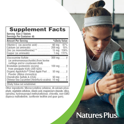 Natures Plus Connect-All - 300 mg Glucosamine Sulfate, 90 Tablets - Gluten-Free - 45 Servings
